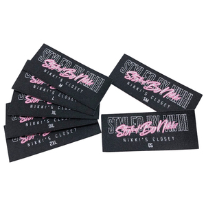 Etichetta Tessuta Termoadesiva Economica con Logo e Nome del Marchio Personalizzati per Taglie di Abbigliamento - Product Image 5