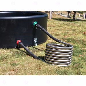 Jacuzzi Inflable, Piscina de Spa de PVC para Exteriores con Anillo de Acero, Piscina de Agua Caliente con Calefacción a Leña - Product Image 5