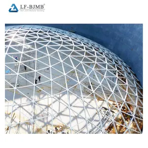 Ánh sáng thép không gian khung xây dựng Glass Dome kim loại khung kết cấu thép lợp