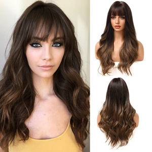 Perruque longue bouclée à grandes ondulations sans franges, best-seller, marron et blonde, style européen et américain pour femme - Product Image 5