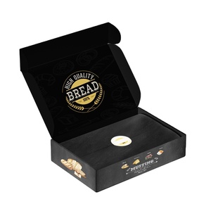 2025 nuevo Pulida Multi Print su logotipo de marca panadería galleta pan llevar papel Mailer caja Color negro caja de envío de alimentos - Product Image 1