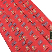 Cravate sur mesure pour homme, 100% soie, rouge écarlate, personnalisée, pour course cycliste, sport compétitif, cravate imprimée personnalisée, vélo