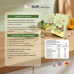 Little Fingers Freeze-Dried Porridge Anchovy Broccoli Pumpkin BPA Free Plastic Packaging HACCP GMP Certified 6Months+ (7-12m) - Product Image 3