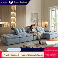 Ensemble de canapés Miami, canapé modulaire minimaliste italien en tissu rembourré de duvet, design mobile pour petits/grands appartements, villas, moderne et simple