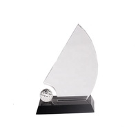 Trophée en verre cristal de golf personnalisé, durable, poli, gravé, souvenirs d'événements sportifs, récompenses de réunions annuelles, plaque de récompense musicale