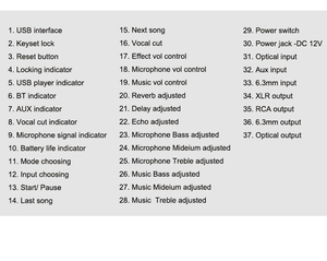 Microphone sans fil 2 canaux BHA N223+X3 avec Bluetooth, USB <span class=keywords><strong>et</strong></span> préamplificateur de réverbération pour scène, prix de gros usine, OEM CE FCC - Product Image 5