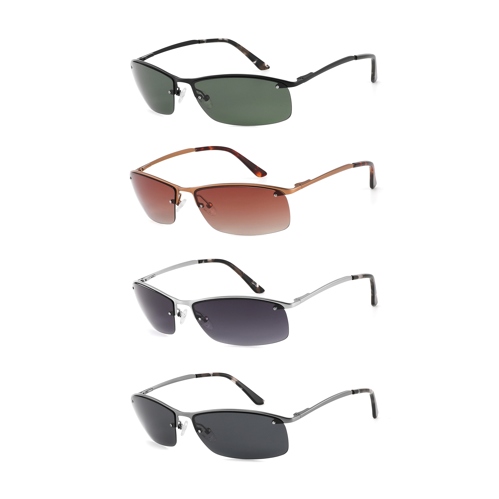 Unisex Gradient Lens Sunglasses with Scratch Protection CTS-8023 | Matte Silver Polarized Protan Color Blind Sunglasses main image 3