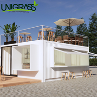 Conception extérieure préfabriquée détachable de luxe moderne 20Ft 10Ft Cafe Bar Container Coffee Shop