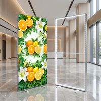 Expositor de Fondo para Ferias Comerciales, Plegable, de Doble Cara, con Caja de Luz LED de Tela SEG, Ultraligero, Portátil, de Fácil Montaje sin Herramientas