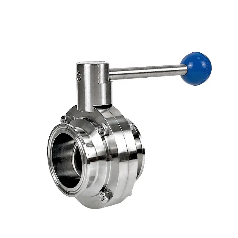 Stainless Steel Sanitary welded/tri clamp /threaded butterfly valve