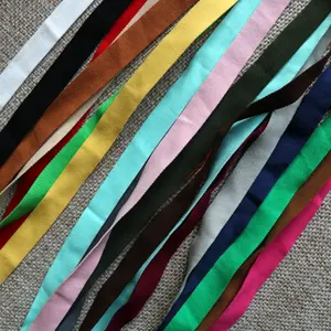 Guangzhou factory wholesale shoe underwear use yarn dyed color binding folders binding tape bias tape TCBB04