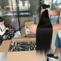 Cheveux Remy Vietnamiens Grade 12A, Trame Simple, Double Trame Faite à la Machine, Lisses Comme des Baguettes, Cheveux Bruts avec Cuticules Alignées, Vente en Gros