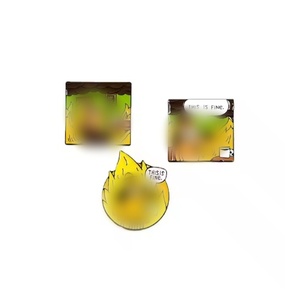 Offre Spéciale : Épingles en émail amusantes 'This Is Fine' pour chiens, épingles uniques style anime, épingles mignonnes café et thé pour veste - Product Image 1
