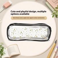 Trousse à Crayons Transparente en PVC avec Fermeture Éclair, Grande Capacité, Imperméable, Portable, pour Enfants, Sac Cosmétique – Vente en Gros