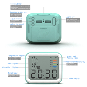 Fullwill Đồng Hồ Báo Thức Kỹ Thuật Số Chất Lượng Cao Nhiệt Độ Ngày Hiển Thị Đồng Hồ Để Bàn Kiểu Cổ Điển Với Đèn Nền LED Có Thể Điều Chỉnh Độ Sáng - Product Image 3