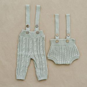 Nouveau-né Coming Home tenue cadeau ensemble coton bio vêtements d'hiver bébé pantalons et chaussons tricot nouveau-né combinaisons barboteuses pull - Product Image 2