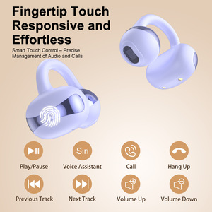 Auriculares Inalámbricos con Clip a Prueba de Fugas, Bluetooth 6.0 de Baja Latencia, Pantalla LED de Energía, Auriculares Deportivos con Clip Abierto - Product Image 3
