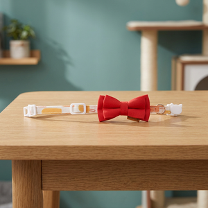 Modern Luxury Elegant Personalized Soft Durable Adjustable Washable Safety Buckle Detachable Bow Tie Floral Cat <b>Collar</b> - Product Image 2