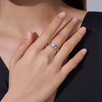 Bague en argent sterling S925 avec moissanite taille cœur 6x6mm, motif Claddagh mains entrelacées, filigrane, pour femme