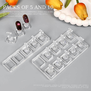 Soporte Profesional Cuadrado de Nuevo Diseño Transparente No Magnético para Puntas de Uñas, Bandeja Exhibidora, Herramienta de Práctica para Arte de Uñas - Product Image 4