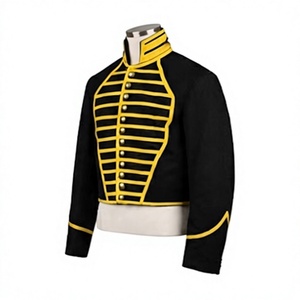 Veste en laine mélangée brodée à la main pour homme, style historique vintage, col montant, simple boutonnage, vêtement d'extérieur d'hiver - Product Image 3