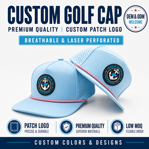 Gorras de Béisbol Deportivas Unisex con Logotipo Bordado de Diseñador Original, Ajustables, de 5 Paneles, con Diseño de Puntos Dobby y Leopardo, Gorras de Golf Personalizadas - Product Image 1
