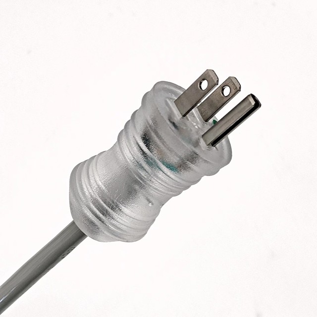 Gray medical spring power cord Three-core transparent plug medical spring cord