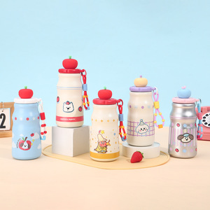 Children's Insulated Water Bottle 316 Stainless Steel Double Wall Vacuum Portable With Strap For School Use - Product Image 1