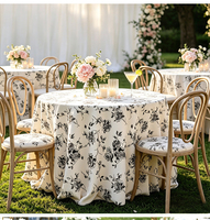 Nappe ronde florale haut de gamme de 132 pouces, housse en tissu imprimé sur mesure pour la maison, l'hôtel, les banquets de mariage et les célébrations de fête