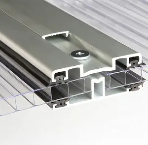 Fuerte perfil U & H de aluminio de instalación fija personalizado para lámina de policarbonato