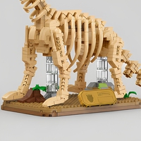 Ensemble de blocs de construction de squelette de dinosaure, 4 modèles, kit d'assemblage de briques, jouet en plastique sur le thème des animaux et de la nature