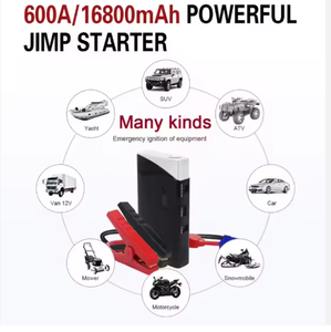 Nouveauté : Démarreur de batterie au lithium 600A avec éclairage LED pour démarrage d'urgence automobile, portable pour voitures/motos/camions - Product Image 5