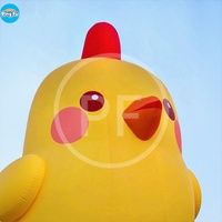 Modèle de poulet gonflable jaune de dessin animé personnalisé animal Gonflable mascotte de poulet personnalisé avec LED éclairée pour la décoration