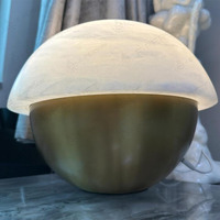 Lampe de table moderne en albâtre, lampe en pierre naturelle en forme de champignon, lampe de bureau décorative