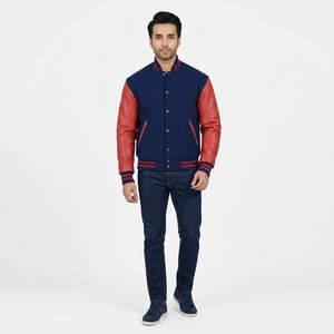 Blouson Bomber Varsity Brodé Automne Personnalisé Tendance Décontracté Homme Réversible Séchage Rapide Style Urbain - Product Image 1