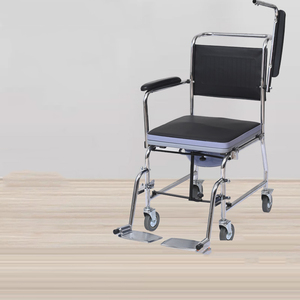 <span class=keywords><strong>Chaise</strong></span> de toilette pliante extra large en acier pour personnes âgées obèses, capacité 120 kg, robuste, portable, avec accoudoirs et support dorsal - Product Image 6