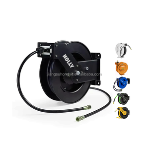 Usine OEM 25M Auto Rétractable Huile Air Eau Tuyau Bobine 80ft Premium Double Bras De Guide Réglable 8mm Nettoyeur Haute Pression Tuyau Enrouleur - Product Image 1