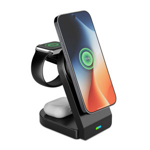 OEM/ODM disponible: almohadilla de carga triple de 15W con chip IC <span class=keywords><strong>Beland</strong></span> | Cargador inalámbrico plegable para accesorios móviles - Product Image 4