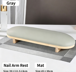 Russian Style <b>Nail</b> Arm Rest Solid Wood Base PU Leather Soft Sponge Manicure <b>Hand</b> Pillow Cushion For <b>Nail</b> Salon - Product Image 4