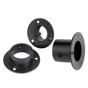 Support mural en acier inoxydable en forme de U, flange noire pour tringle à rideau, design industriel, antirouille - Product Image 2