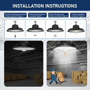 Projecteur industriel américain IP65 en aluminium 150W, lumière chaude 3000K-5000K, 3 CCT réglables, pour éclairage de grande hauteur, certifié UL - Product Image 4