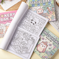 Livre de coloriage imprimé mignon pour enfants, carnet de croquis créatif, couverture en papier, reliure thermique, cadeau