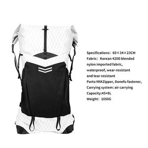 Étanche 45 + 8L Cadre Intérieur Randonnée Camping <span class=keywords><strong>Sac</strong></span> À Dos Léger Respirant Randonnée Alpinisme <span class=keywords><strong>Sac</strong></span> À Dos Montagne <span class=keywords><strong>Sac</strong></span> À Dos - Product Image 3