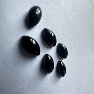 Royal TFH Onyx Noir Naturel Cabochon Marquise Qualité AAA Pierre Précieuse Polie à la Main 3x6MM à 10x20MM - Product Image 5