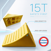 Cale de roue en PU 15T durable, bloc de sécurité antidérapant pour véhicules lourds, butée de camion haute visibilité jaune résistante aux hautes températures