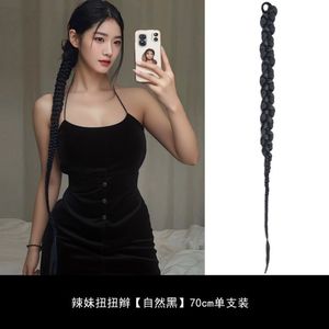 Extensiones de Cabello Trenzado de 70cm, Color Negro Natural, Tejidas a Mano, para Peinados con Trenzas - Product Image 6