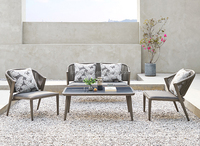 Langlebiges Komfortables Modernes Outdoor-Garten-Sitzset Tragbare Terrassen- Rasen- Poolside- Hofmöbel Aluminiumrahmen Konversationssofa