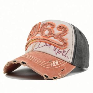 Casquettes de baseball en coton lavé vieilli, style déchiré, pour homme et femme, avec broderie 3D sportive vintage, vente en gros - Product Image 6