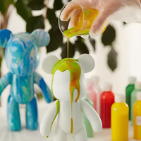 Figurine en vinyle blanc DIY Fluid Bear personnalisable pour peinture acrylique, vente en gros directe usine