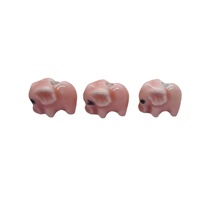 Perles en céramique en forme de petit éléphant, perles à trous verticaux, perles en vrac, accessoires DIY pour colliers et bracelets, colorées, Jinhua
